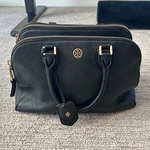 Tory Burch Black Pebbled Leather Satchel